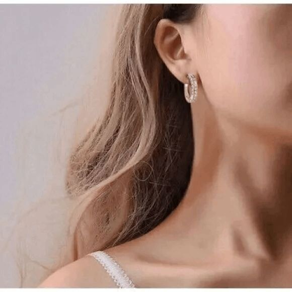 Gold Diamond Earrings  - Picture 6 of 7